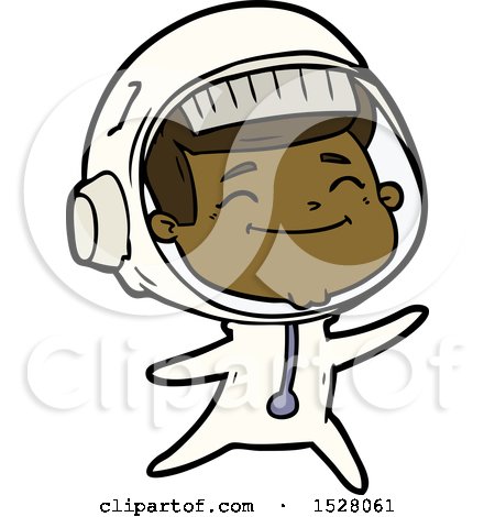 Happy Cartoon Astronaut by lineartestpilot