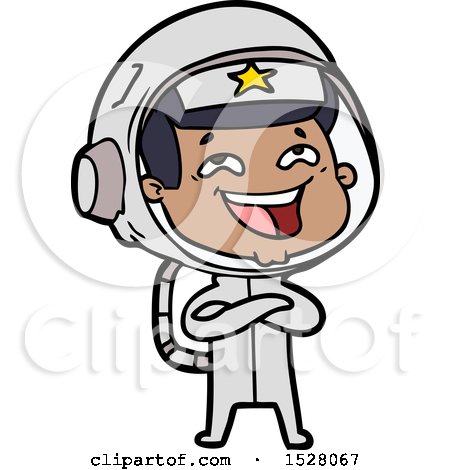 Cartoon Laughing Astronaut by lineartestpilot