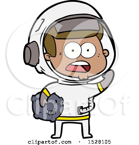 Cartoon Surprised Astronaut Holding Moon Rock by lineartestpilot