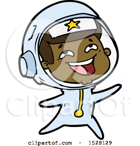 Cartoon Laughing Astronaut by lineartestpilot
