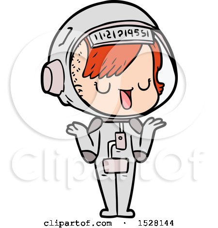 Cartoon Astronaut Woman by lineartestpilot