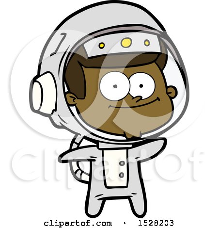 Happy Astronaut Cartoon by lineartestpilot