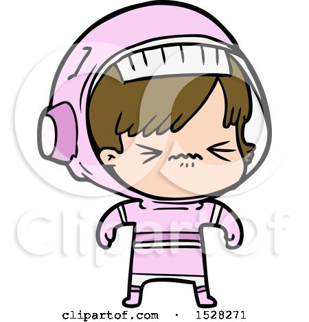 Cartoon Astronaut Woman by lineartestpilot