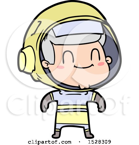 Happy Cartoon Astronaut Man by lineartestpilot