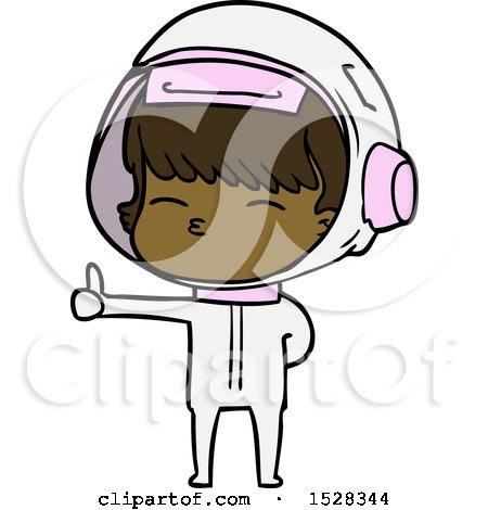 Cartoon Curious Astronaut Giving Thumbs up by lineartestpilot