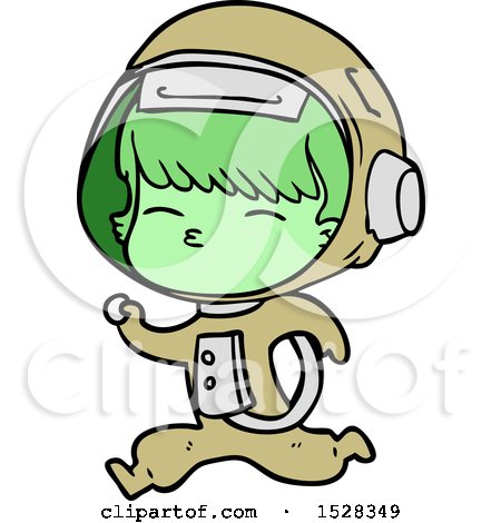Cartoon Curious Running Astronaut by lineartestpilot
