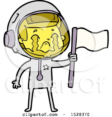 Cartoon Crying Astronaut by lineartestpilot