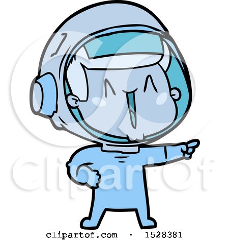 Happy Cartoon Astronaut Pointing by lineartestpilot