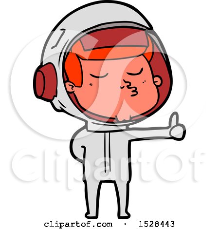 Cartoon Confident Astronaut Giving Thumbs up Sign by lineartestpilot