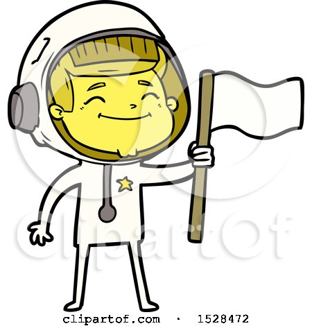 Happy Cartoon Astronaut by lineartestpilot