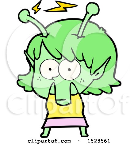 Cartoon Alien Girl by lineartestpilot