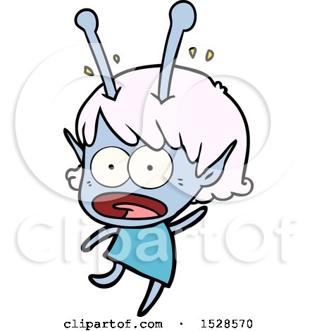 Cartoon Shocked Alien Girl by lineartestpilot