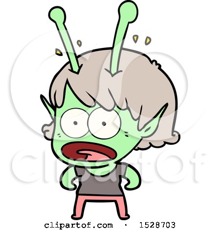 Cartoon Shocked Alien Girl by lineartestpilot