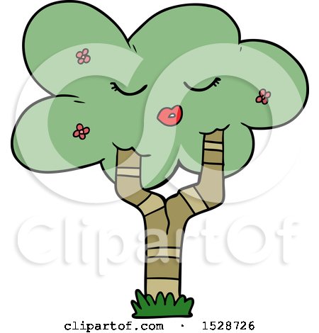 Cartoon Tree with Face by lineartestpilot