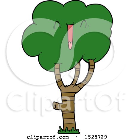 Cartoon Laughing Tree by lineartestpilot