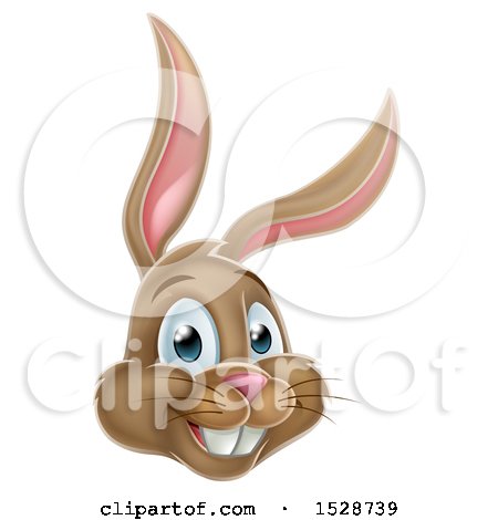 Clipart of a Happy Easter Bunny Rabbit Face - Royalty Free Vector Illustration by AtStockIllustration