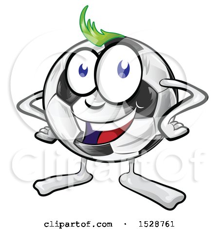 Clipart of a Soccer Ball Mascot Character - Royalty Free Vector Illustration by Domenico Condello