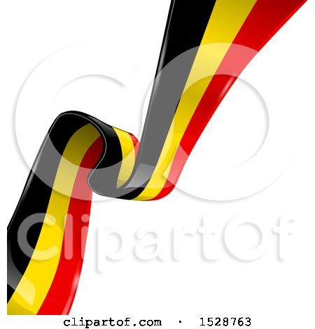 Clipart of a Diagonal Belgian Ribbon Banner Flag - Royalty Free Vector Illustration by Domenico Condello