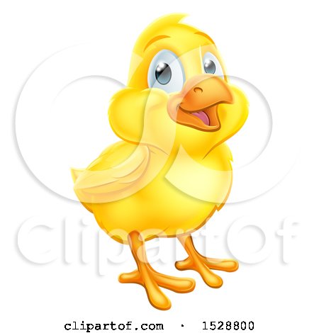 Clipart of a Cute Happy Yellow Easter Chick - Royalty Free Vector Illustration by AtStockIllustration