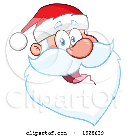Clipart of a Happy Santa Claus Face - Royalty Free Vector Illustration by Hit Toon