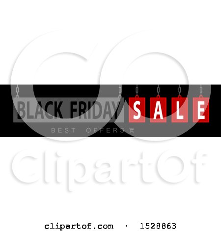 Clipart of a Black Friday Sale Design on Black - Royalty Free Vector Illustration by dero