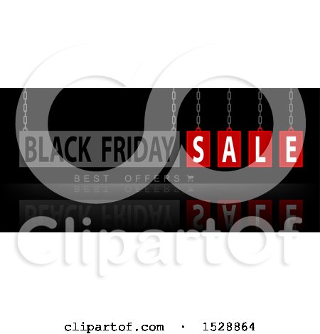Clipart of a Black Friday Sale Design on Black - Royalty Free Vector Illustration by dero