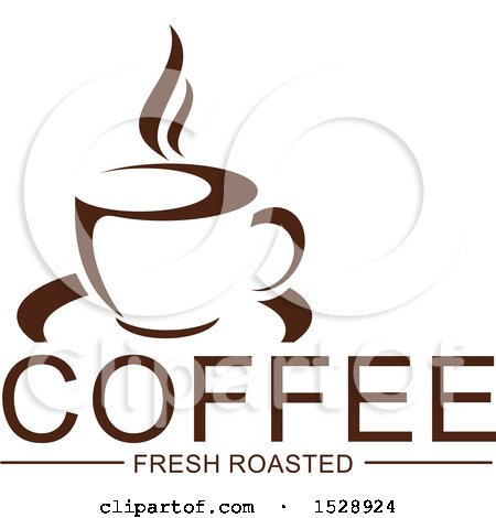 Clipart of a Dark Brown Coffee Fresh Roasted Design - Royalty Free Vector Illustration by Vector Tradition SM