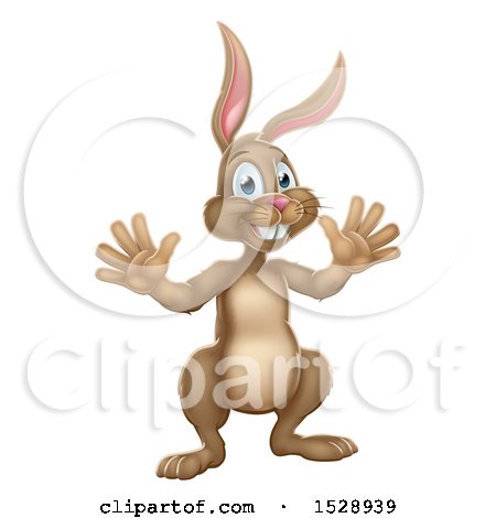 Clipart of a Brown Easter Bunny Rabbit - Royalty Free Vector Illustration by AtStockIllustration