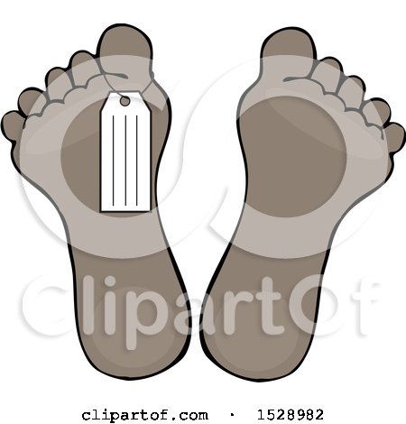 Clipart of a Toe Tag on a Foot - Royalty Free Vector Illustration by djart