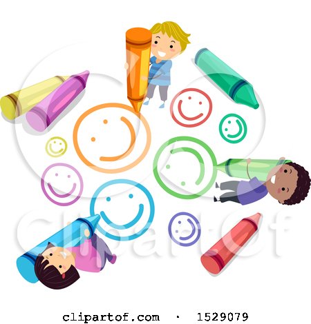 https://images.clipartof.com/small/1529079-Clipart-Of-A-Group-Of-School-Children-Drawing-Smiley-Faces-With-Crayons-Royalty-Free-Vector-Illustration.jpg