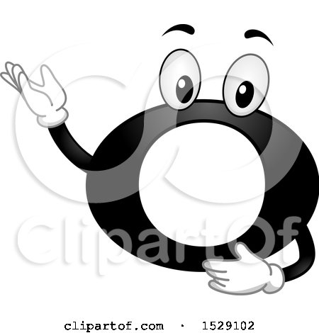 Clipart of a Black Whole Music Note Character Presenting - Royalty Free Vector Illustration by BNP Design Studio