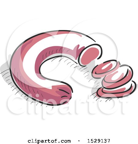 Clipart of a Sketched Sausage - Royalty Free Vector Illustration by BNP Design Studio