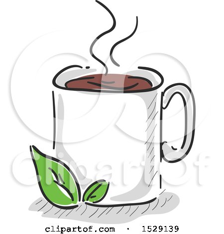 Clipart of a Sketched Coffee Cup - Royalty Free Vector Illustration by BNP Design Studio