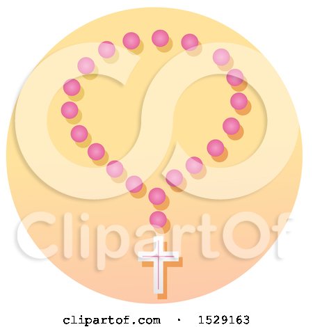 Clipart of a Rosary Christian Icon on a Gradient Circle - Royalty Free Vector Illustration by BNP Design Studio
