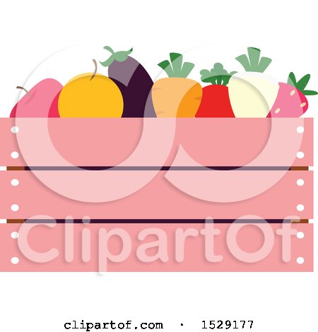 Clipart of a Crate Full of Produce - Royalty Free Vector Illustration by BNP Design Studio