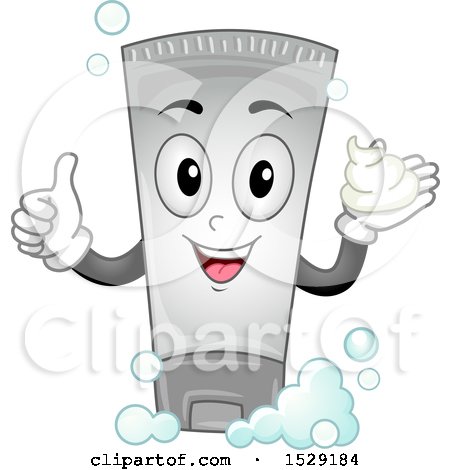 Clipart of a Shampoo Bottle Character Giving a Thumb up - Royalty Free Vector Illustration by BNP Design Studio