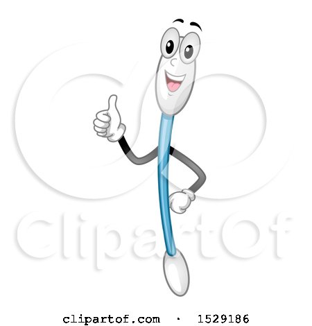 Clipart of a Cotton Swab Character Giving a Thumb up - Royalty Free Vector Illustration by BNP Design Studio