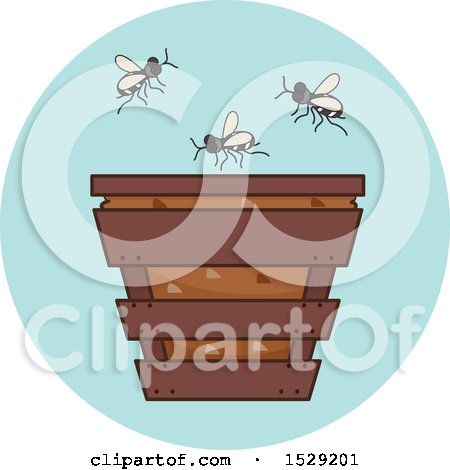 Clipart of a Bee Apiculture Agriculture Icon - Royalty Free Vector Illustration by BNP Design Studio