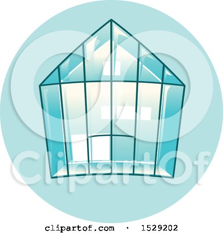 Clipart of a Green House Gardening Agriculture Icon - Royalty Free Vector Illustration by BNP Design Studio