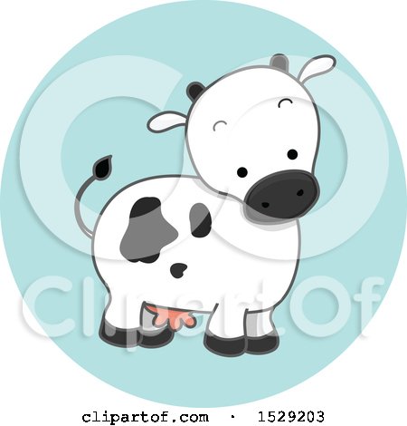 Clipart of a Dairy Cow Agriculture Icon - Royalty Free Vector Illustration by BNP Design Studio