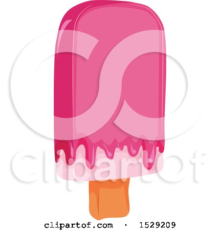 Clipart of a Pink Popsicle - Royalty Free Vector Illustration by BNP Design Studio