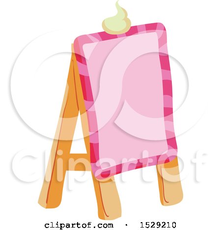 Clipart of a Pink Sweet Sandwich Board - Royalty Free Vector Illustration by BNP Design Studio
