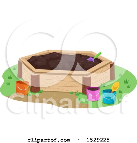 Clipart of a Raised Garden Bed with Mud - Royalty Free Vector Illustration by BNP Design Studio