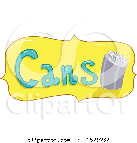 Clipart of a Yellow Cans Recycling Label - Royalty Free Vector Illustration by BNP Design Studio