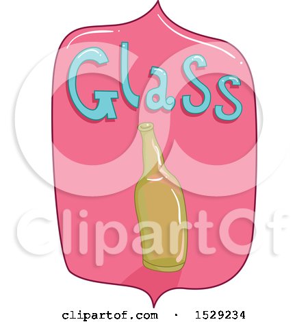 Clipart of a Pink Glass Recycling Label - Royalty Free Vector Illustration by BNP Design Studio