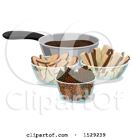Clipart of a Pot of Mud and Ingredients for Mud Pies - Royalty Free Vector Illustration by BNP Design Studio