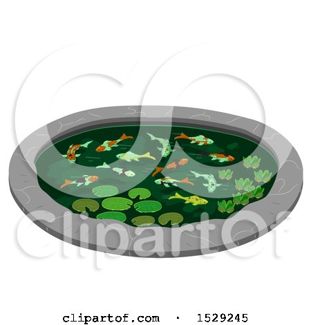 Clipart of a Pond with Koi Fish - Royalty Free Vector Illustration by BNP Design Studio