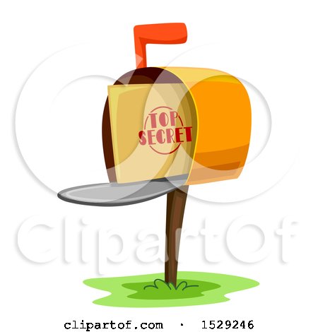 Clipart of a Top Secret Envelope in a Mailbox - Royalty Free Vector Illustration by BNP Design Studio