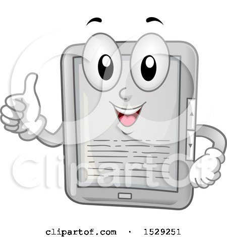 Clipart of a Happy Tablet or E Reader Character Giving a Thumb up - Royalty Free Vector Illustration by BNP Design Studio