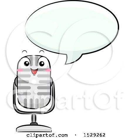 Clipart of a Microphone Character Talking - Royalty Free Vector Illustration by BNP Design Studio